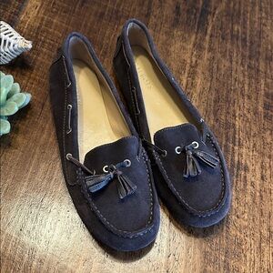 Talbots | Easton Tassel Brown Suede Driving Moccasins, Size 9.5